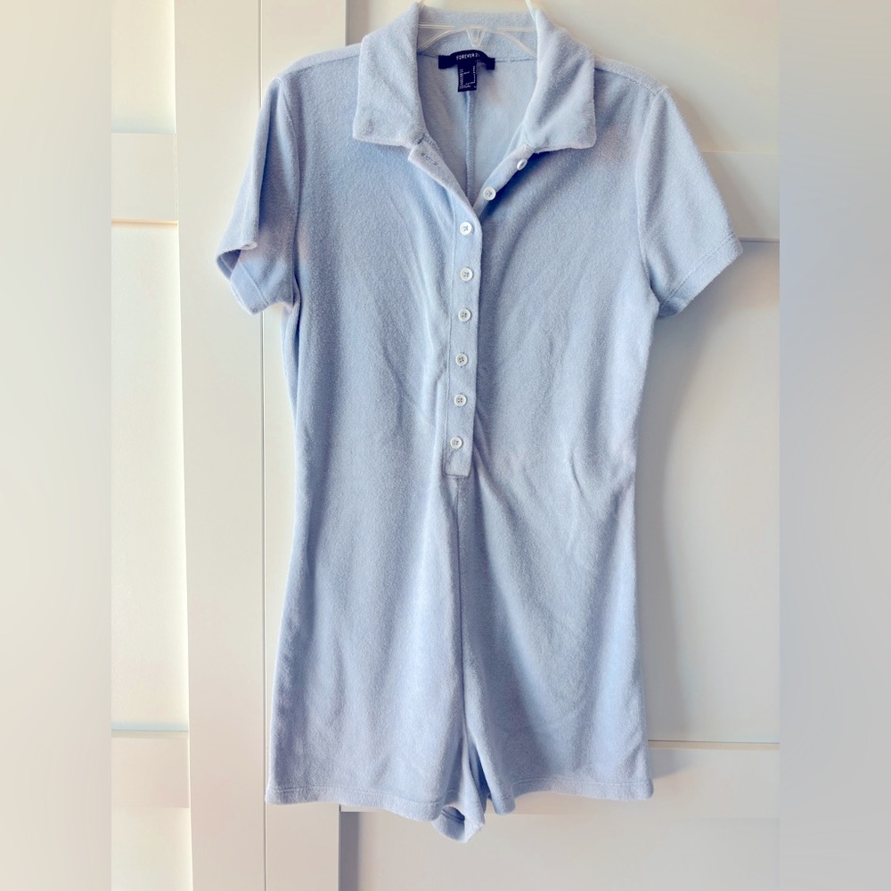 Light Blue Terry Romper
